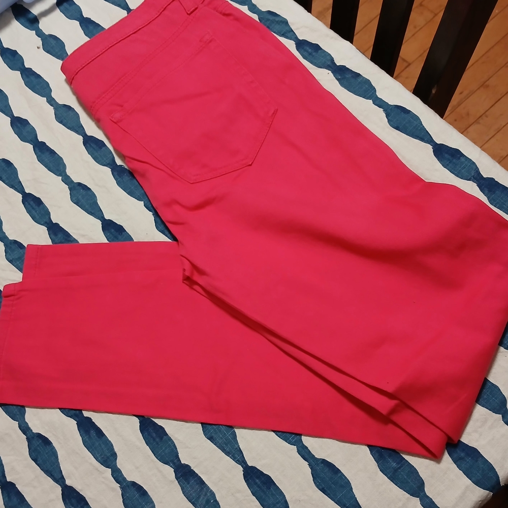 Vibrant Pink Woman Skinny Jeans